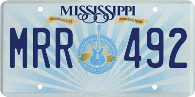 MS license plate MRR492