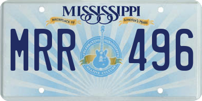MS license plate MRR496
