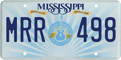 MS license plate MRR498