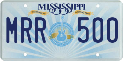 MS license plate MRR500
