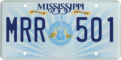MS license plate MRR501