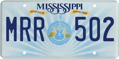MS license plate MRR502