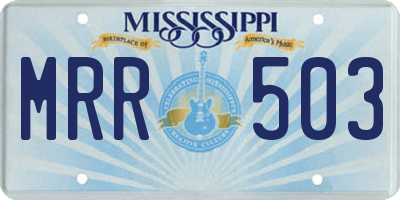 MS license plate MRR503