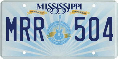 MS license plate MRR504