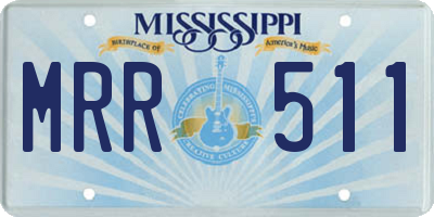 MS license plate MRR511