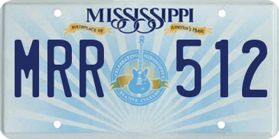 MS license plate MRR512