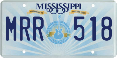 MS license plate MRR518