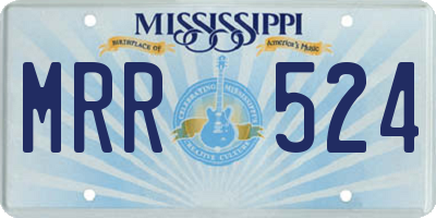 MS license plate MRR524