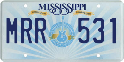 MS license plate MRR531