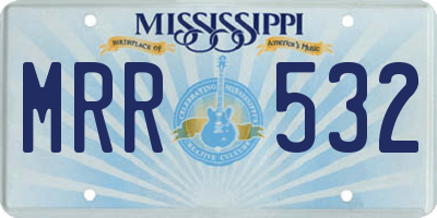 MS license plate MRR532