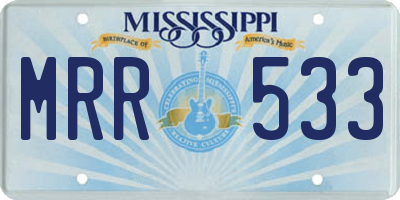 MS license plate MRR533