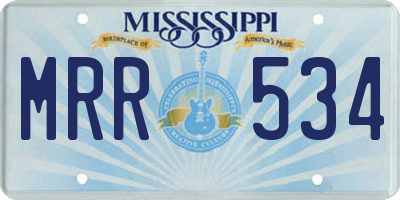 MS license plate MRR534