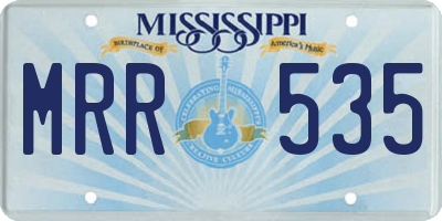 MS license plate MRR535