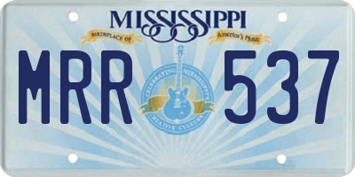 MS license plate MRR537