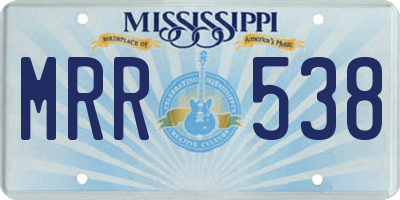 MS license plate MRR538