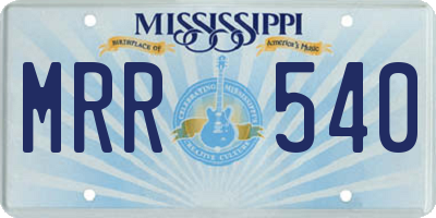 MS license plate MRR540