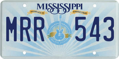MS license plate MRR543