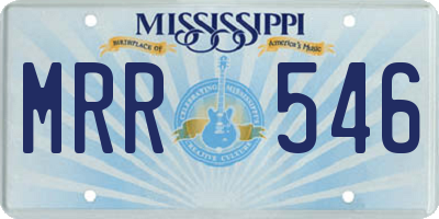 MS license plate MRR546