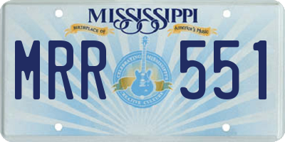 MS license plate MRR551