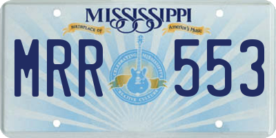 MS license plate MRR553