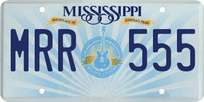 MS license plate MRR555