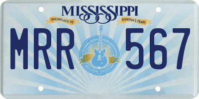MS license plate MRR567