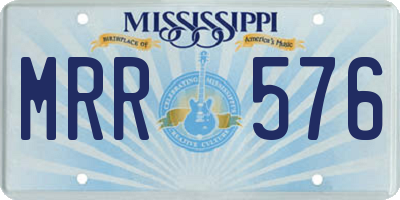 MS license plate MRR576