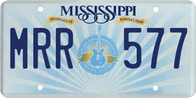 MS license plate MRR577