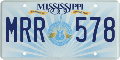 MS license plate MRR578