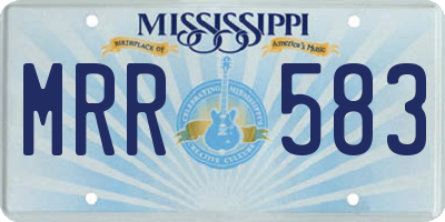 MS license plate MRR583