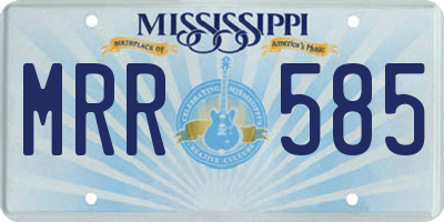 MS license plate MRR585