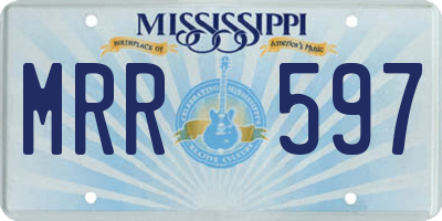 MS license plate MRR597