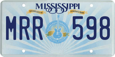 MS license plate MRR598