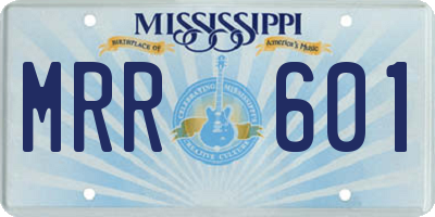 MS license plate MRR601