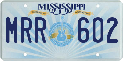 MS license plate MRR602