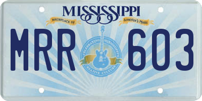 MS license plate MRR603