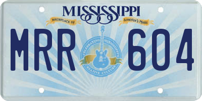 MS license plate MRR604