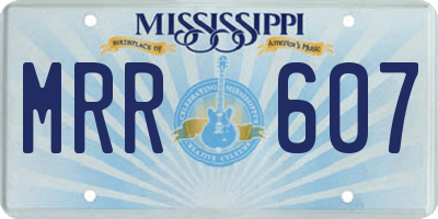 MS license plate MRR607