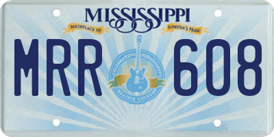 MS license plate MRR608