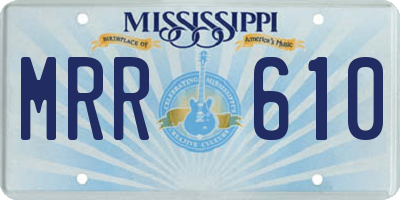 MS license plate MRR610