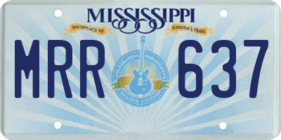 MS license plate MRR637