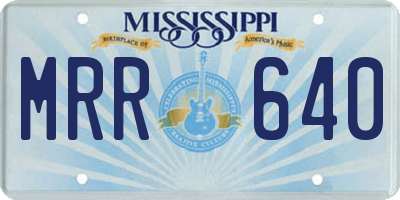 MS license plate MRR640