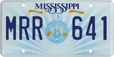 MS license plate MRR641