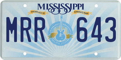 MS license plate MRR643