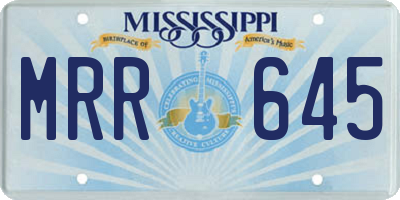 MS license plate MRR645