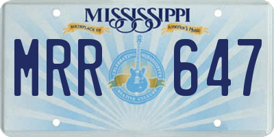 MS license plate MRR647