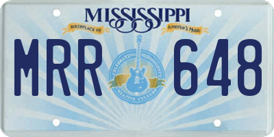 MS license plate MRR648