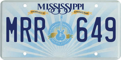 MS license plate MRR649