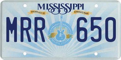 MS license plate MRR650