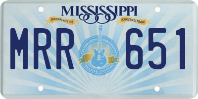 MS license plate MRR651